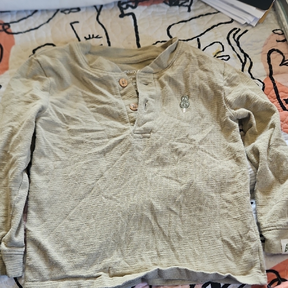 Kids Beige Long Sleeve Shirt